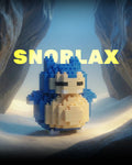 A plush Snorlax toy, a large, sleepy Pokémon, is shown in a relaxed pose, its belly exposed.
